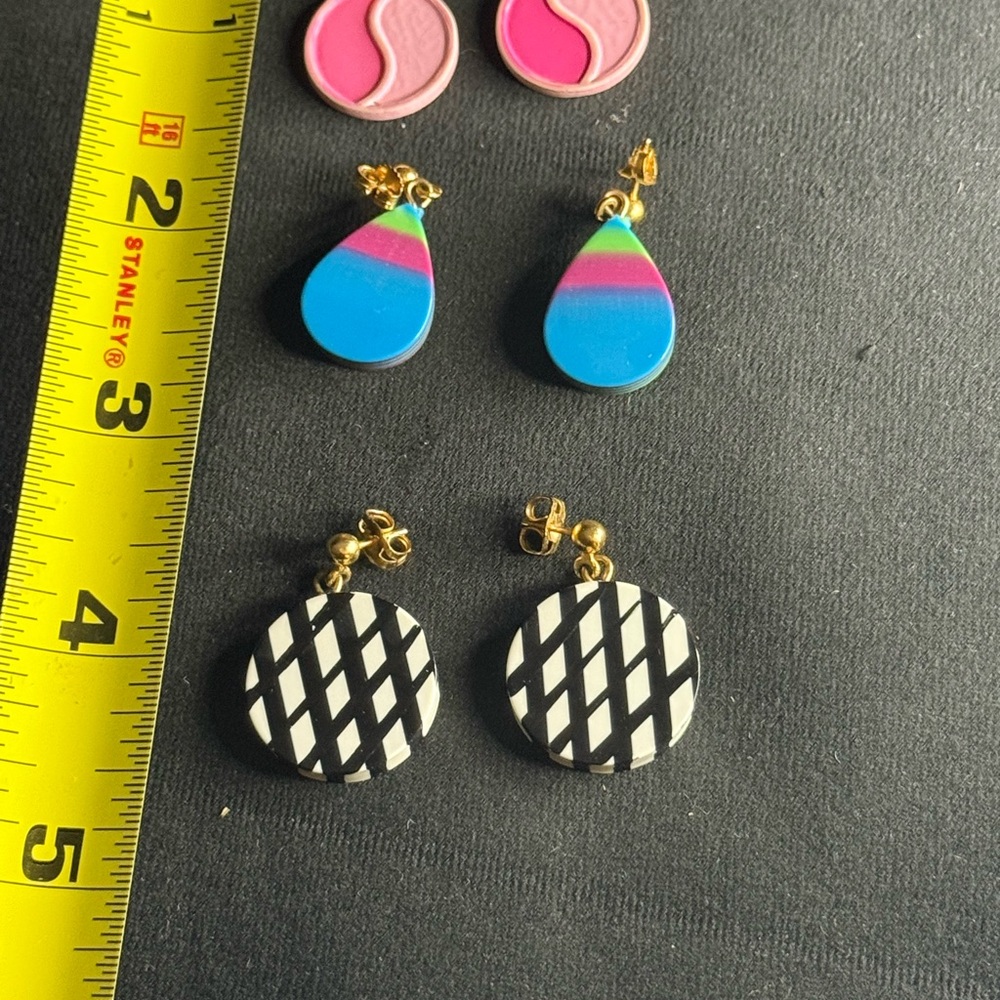 80’s Colorful Geometric Earrings Set